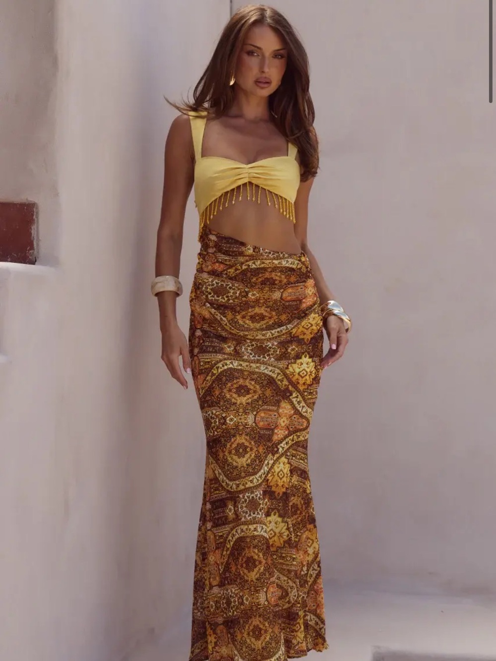 ALZONA CUTOUT MAXI DRESS - MAGNOLIA MANGO